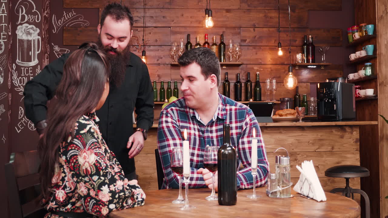 Romantic dinner at a cozy restaurant