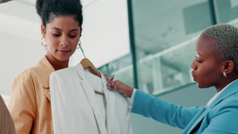 women, designer and fashion smile with clothes