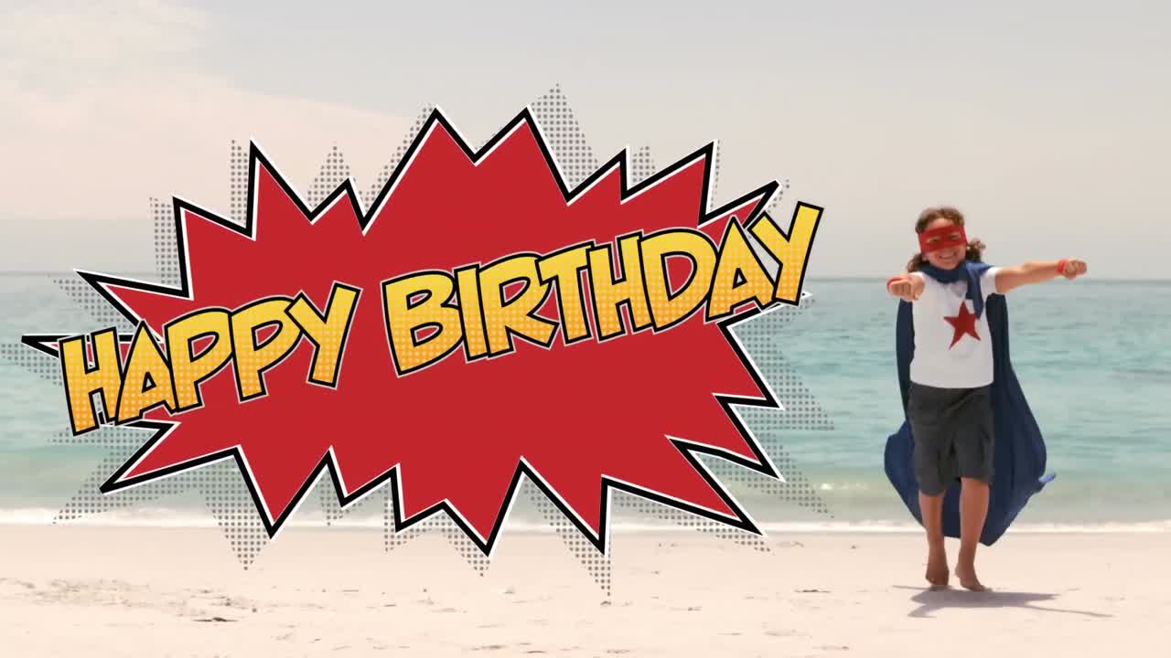 연설 거품에 쓴 생일 축하