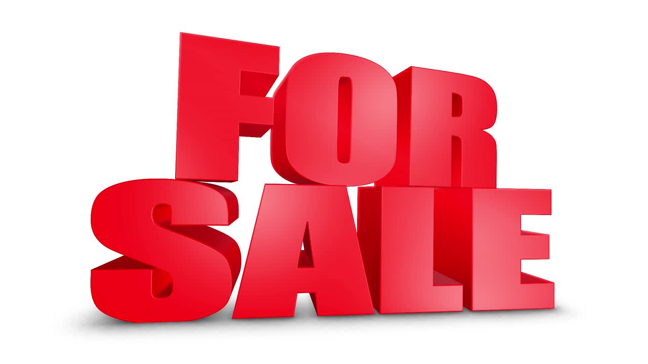For sale 3d text on white alpha channel green screen advertising promotion discount offer sale 3d