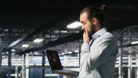 data center developer frustrated by critical error affecting laptop