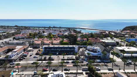 business buildings along del prado avenue in dana point, orange county, california