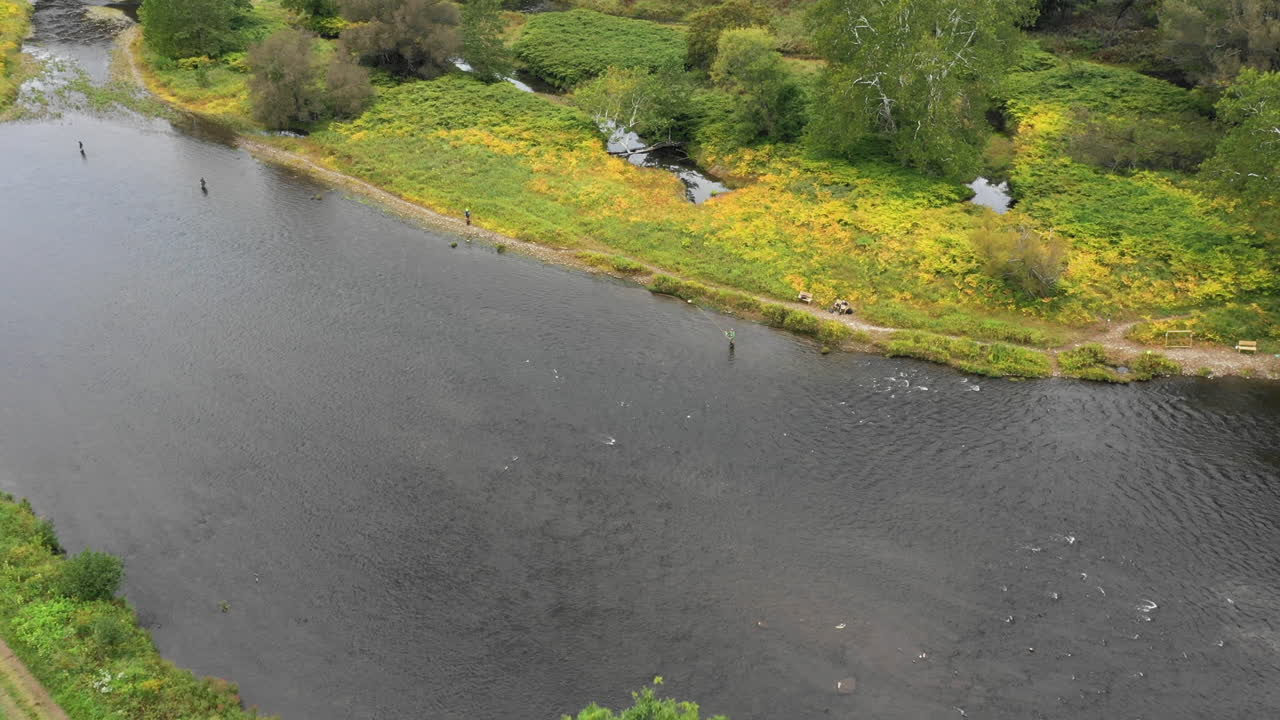 풀라스키, 뉴욕의 아름다운 연어 강을 따라 플라이 어부의 공중