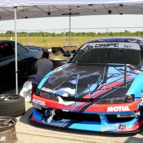 drift cars in garage area