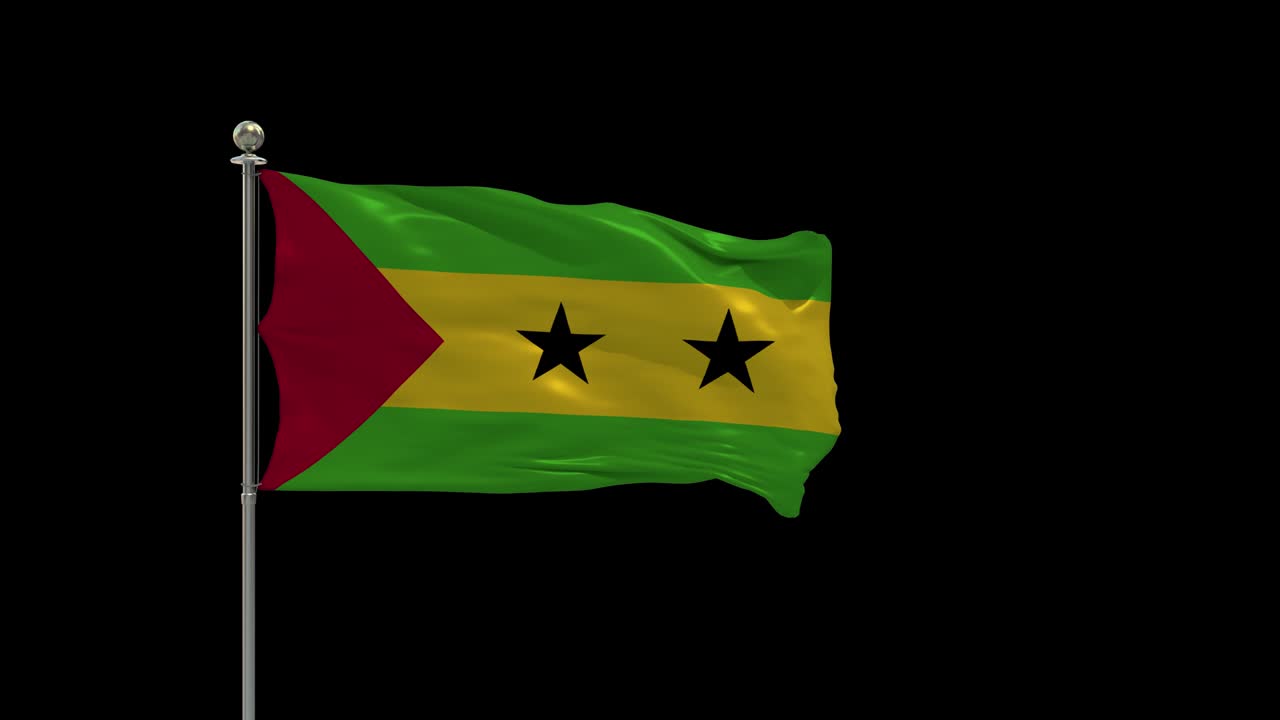 사오토메와 프린시페는 국가 발을 기둥 위에 흔들고 있습니다.