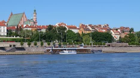 skyline river view of the warsaw city, capital of poland