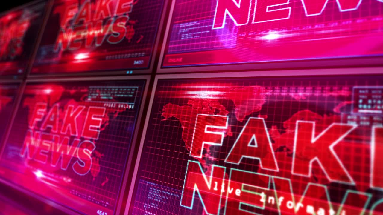 가짜 뉴스 방송 상징 화면 애니메이션