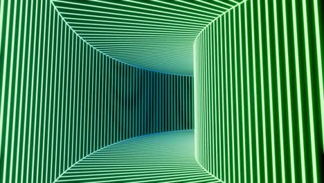 túnel verde abstracto con líneas brillantes