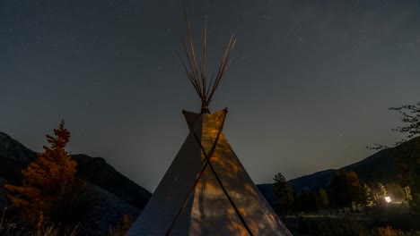 Teepee-mountainside-landscape-timelapse-24-hours