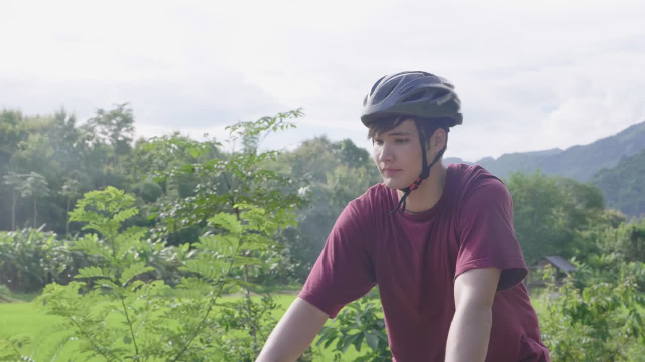 Man Cycling in Nature