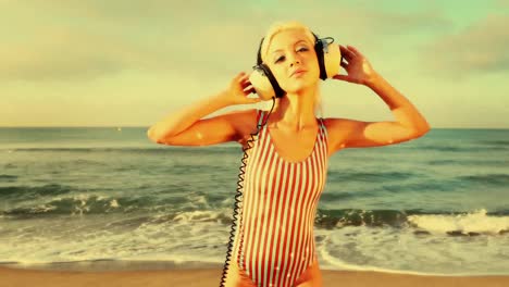 lady beach dancing 23