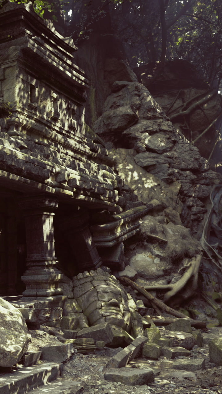 Ancient temple ruins embraced by nature revealing stories of the past