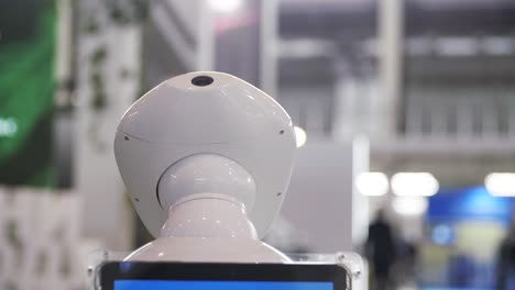 robot head display at an event