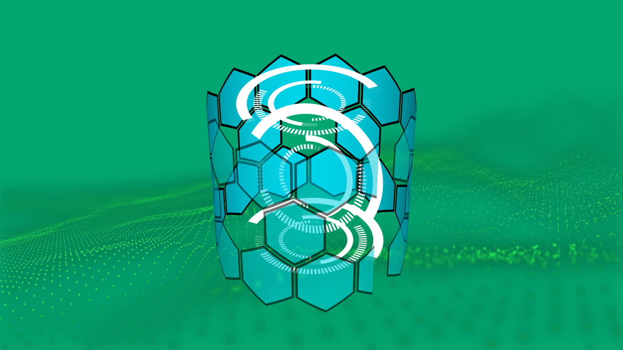 animación de formas y puntos sobre fondo verde