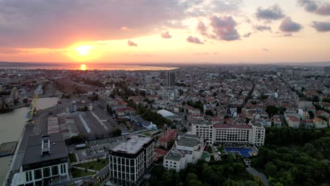 aerial view of town of burgas, bulgaria