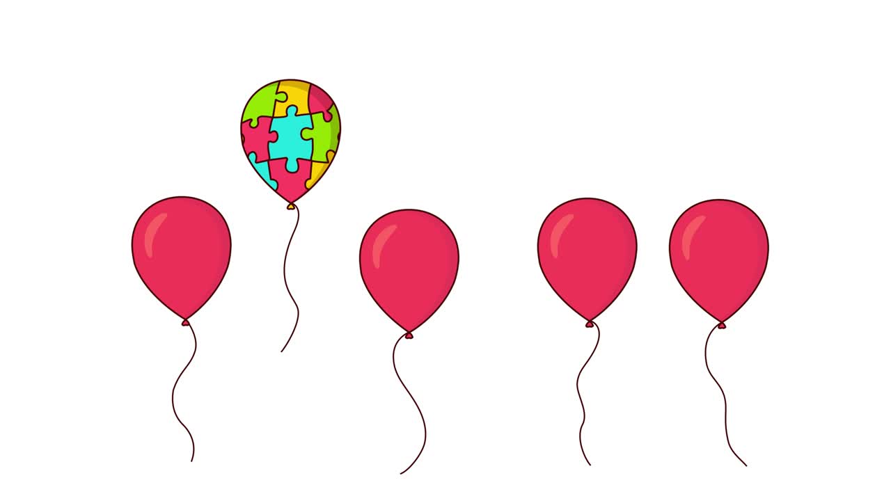 인식 풍선 포스터 자폐증