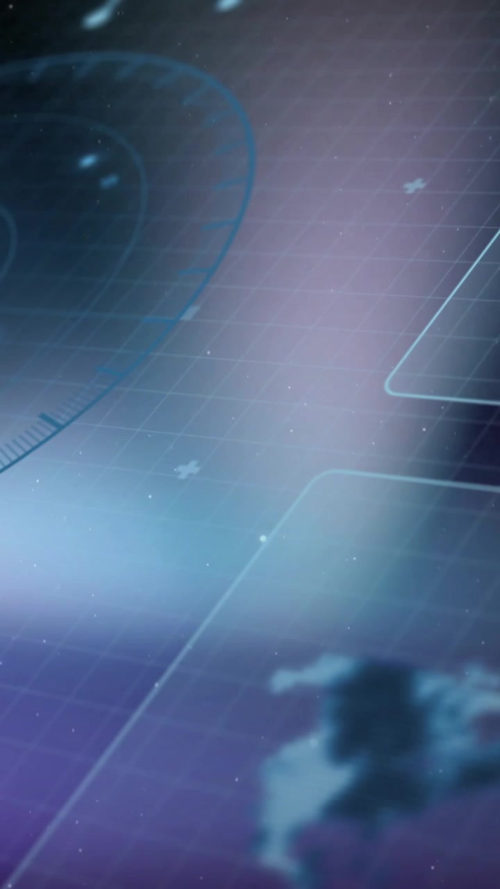 Animation of radar, globe and computer language over abstract background