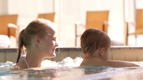 Mother-and-her-son-in-the-swimming-pool