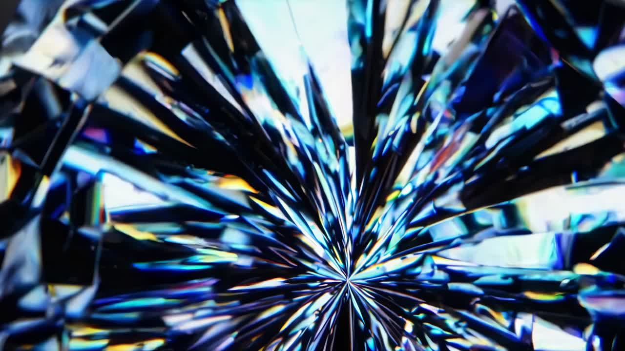 Abstract video with a kaleidoscope effect, featuring dynamic, colorful patterns