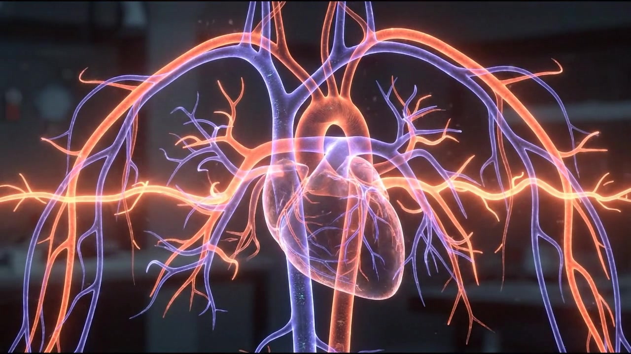 Ologramma medico 3D di vie neurali luminose del cervello umano