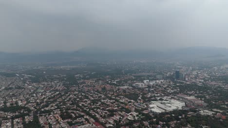 southern mexico city under rain, aerial view