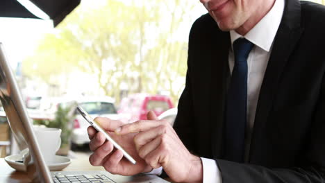 businessman using smartphone