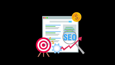 SEO,-Optimización-De-Motores-De-Búsqueda,-Concepto-De-Ranking-SEO-De-Impulso-De-Sitios-Web,-Resultados-De-Búsqueda,-Marketing-Digital,-Análisis-De-Tráfico-Web-Con-Canal-Alfa.