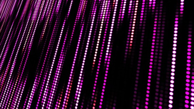 Background abstract pink point moving fast with glowing defocused.