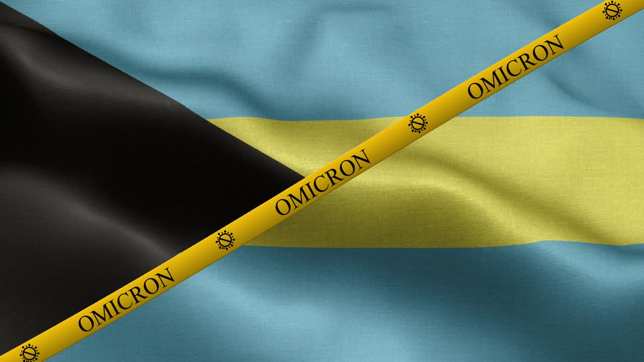 variante omicron y banda de prohibición en la bandera de las bahamas