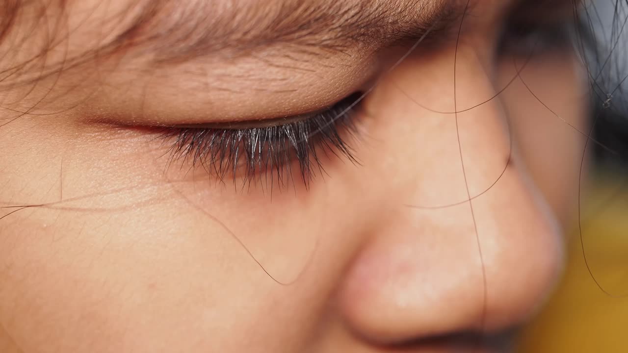 어린이의 얼굴의 클로즈업