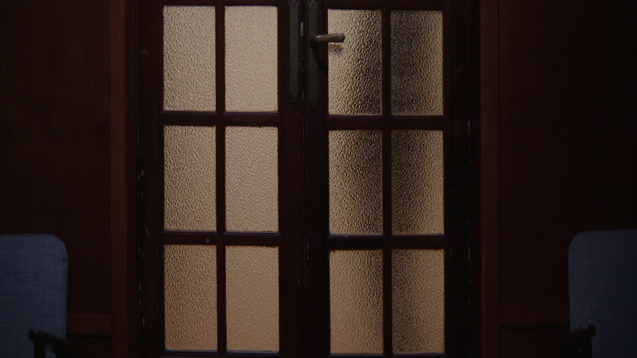 Vintage Wooden Door with Glass Panels