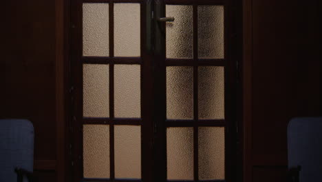 vintage wooden door with glass panels