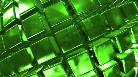 abstract green metallic cubes