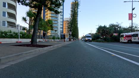 urban street activity and movement in broadbeach