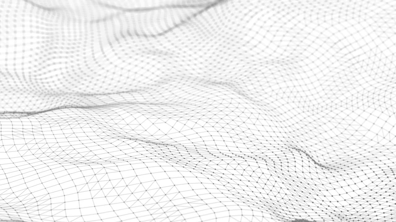 ondata dinamica con molti punti. sfondo di movimento astratto di punti. tecnologia o scienza. 3d rendering seamless loop. 4k