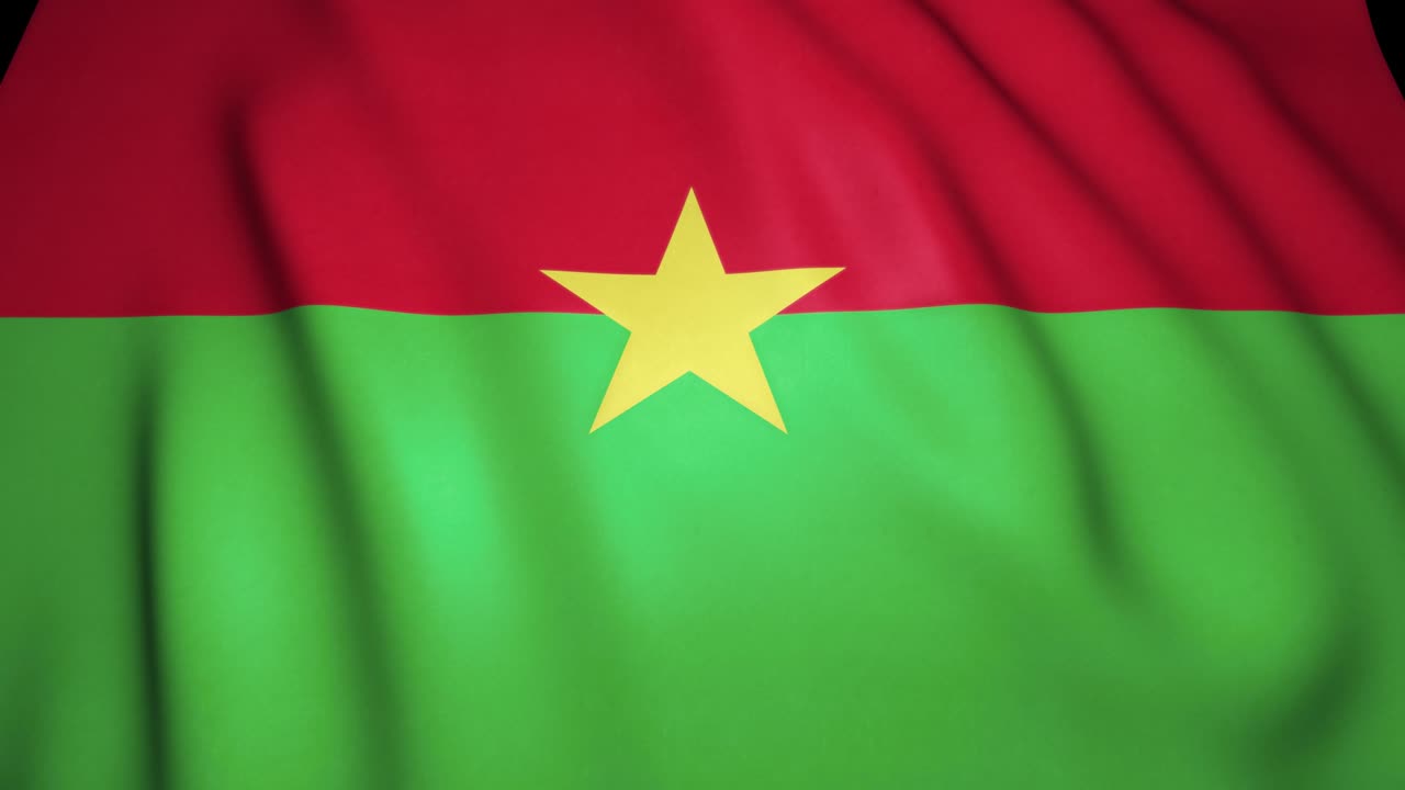 Waving realistic Burkina Faso flag in 4K, loop animation