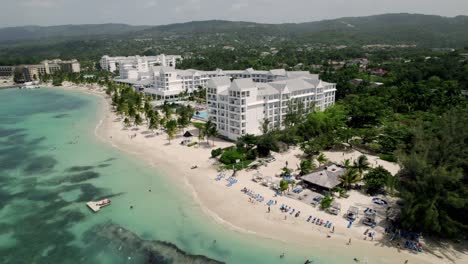 Gorgeous-aerial-tropical-beach-shot-of-blue-sky-turquoise-water-in-st