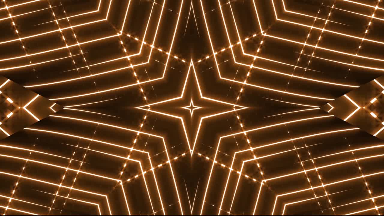 Golden Kaleidoscope Light Pattern