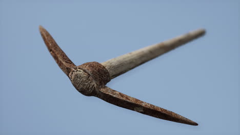 Close-up-of-an-old-rusted-pickaxe-head