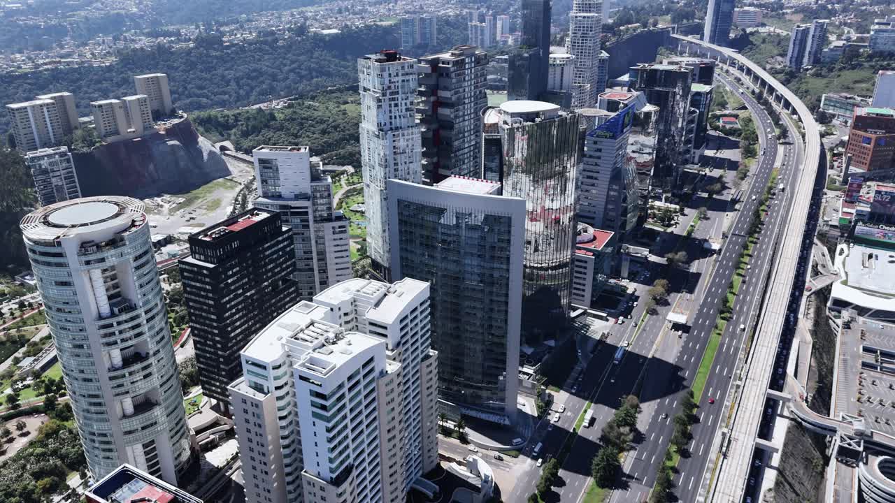 Aerial View of Guatemala City's Modern Skyscrapers and Highway