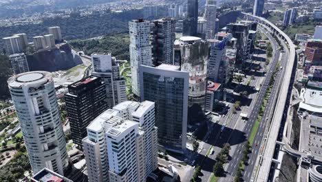 aerial view of guatemala city's modern skyscrapers and highway