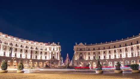 time lapse video of traffic in piazza della repubblica in rome, italy.