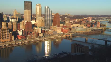 wide shot of downtown pittsburgh pa 1