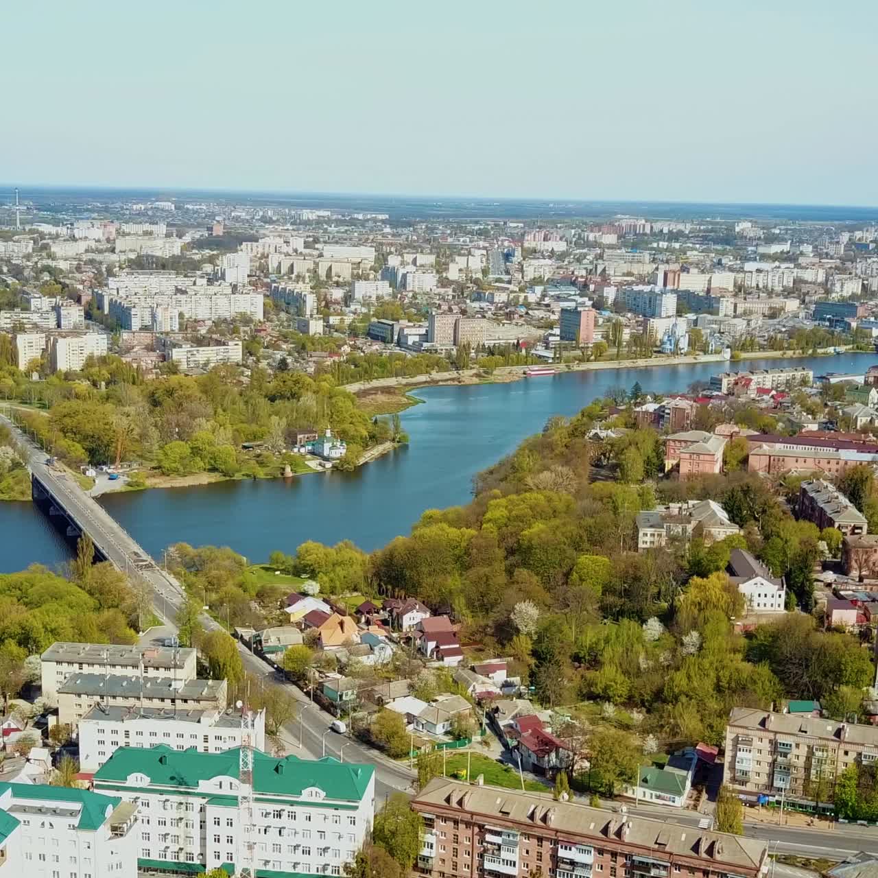 Aerial shot of cityscape