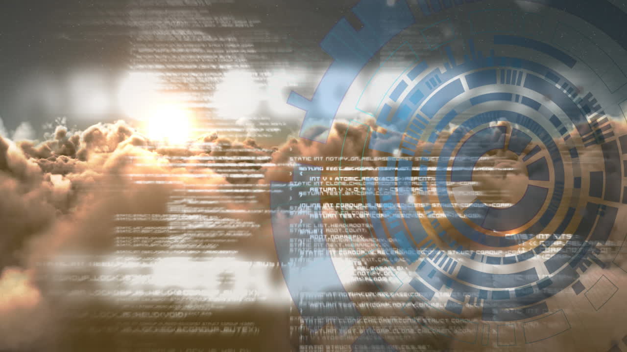 구름을 통해 범위 스캔과 데이터 처리의 애니메이션