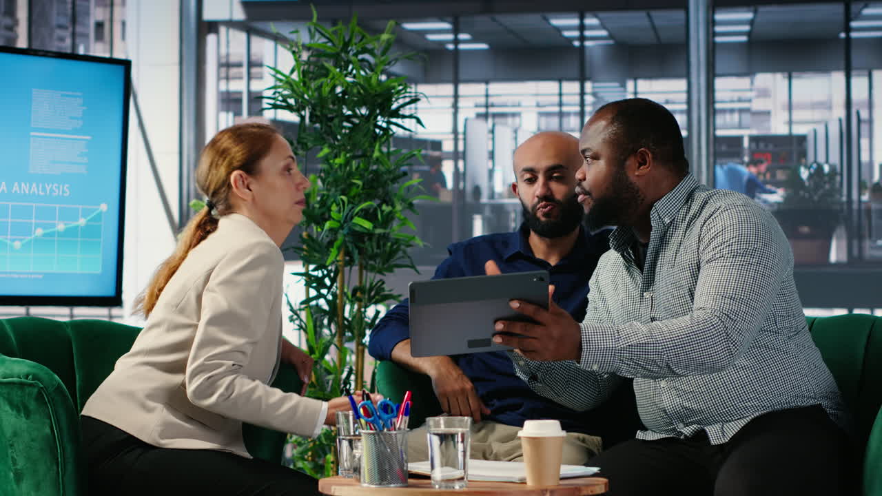 CEO and team members sharing foresight and leadership skills during meeting