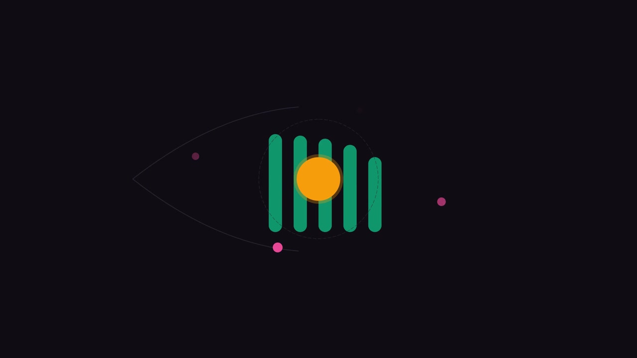 Abstract Motion Graphic of Eye Shape with Pulsing Bars