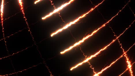 abstract digital electricity lightning moving rotating loop. creative energy electric power light grids motion. 4k 3d seamless loop shiny design, glowing light futuristic technology concept. vj loop.