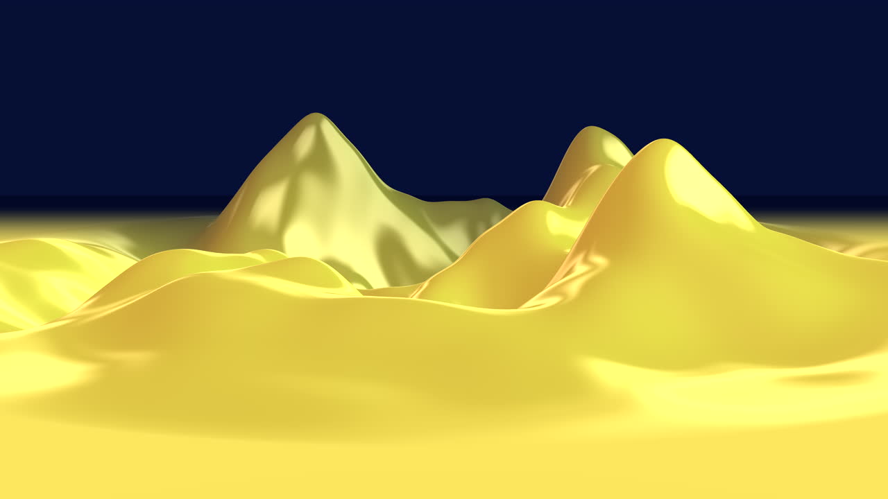 A visually captivating 3D rendering of a yellow waveform featuring fluid, organic lines against a dark background, evoking a mysterious and otherworldly aesthetic
