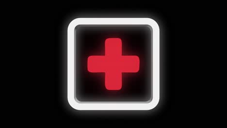 red cross symbol on a button